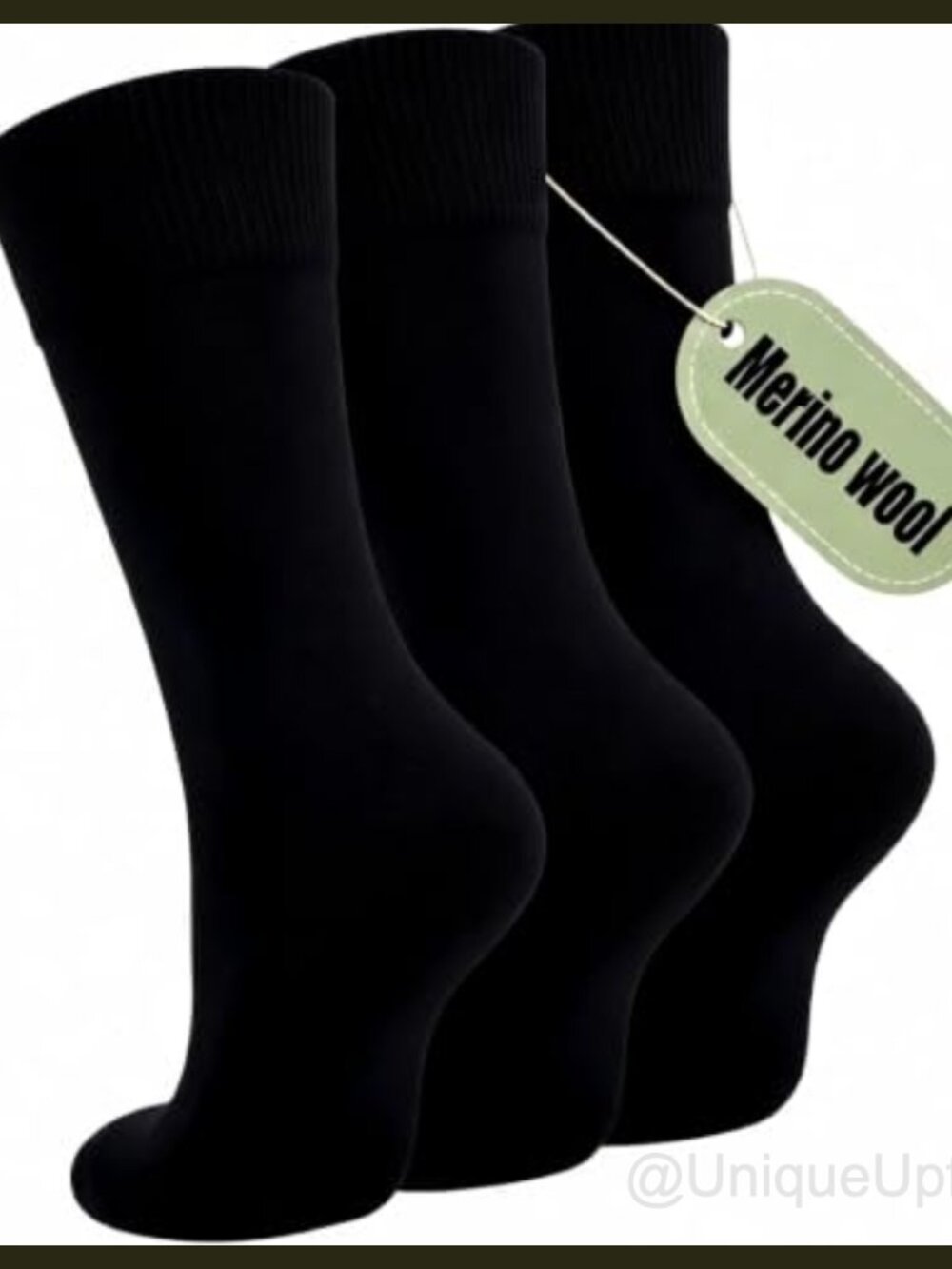 Merino Wool Diabetic Non Binding Loose Top Crew Socks 3 Pairs